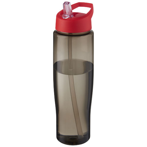 Gourde personnalisée de 700 ml bec verseur H2O Active® Eco Tempo Rouge et Charbon